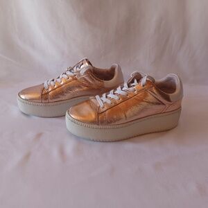 ASH Cult Platform Trainers Sneakers Rose Gold Leather EUR 38/US 7.5-8